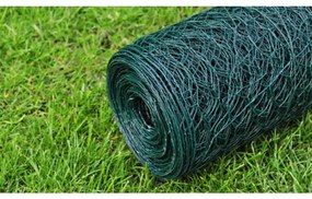 Cerca de arame galinheiro c/ revestimento em PVC 25x0,75m verde