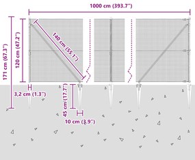 Cerca de Malha Soldada com 7 Estacas de Pico Cinza 1,2x10 m Aço