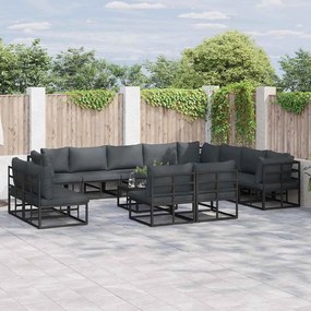 vidaXL Conjunto de Sofá de Jardim 13 pcs Preto 70 x 70 x 32 cm