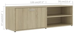 Móvel de TV 120x34x37 cm derivados de madeira carvalho sonoma