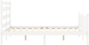 Cama sem colchão 120x200 cm madeira de pinho maciça branco
