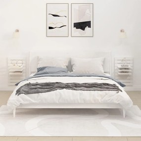 vidaXL Prateleiras de montagem na parede 2 pcs pinho maciço branco