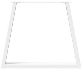 Mesa de jantar pernas 2pcs forma de V 80x(72-73,3)cm aço branco