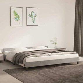 Estrutura de cama sem colchão 200x200 cm veludo cinzento-claro