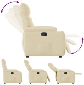 Poltrona reclinável tecido cor creme