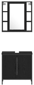 Conjunto de Móveis para Casa de Banho de 4 peças Carvalho Preto Madeir
