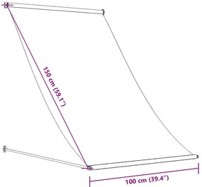 Toldo retrátil 100x150 cm tecido e aço cor creme
