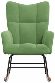 Cadeira de baloiço veludo verde-claro