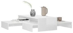 Conjunto de mesas de centro 100x100x26,5 cm branco brilhante