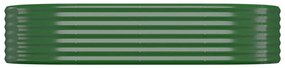 Canteiro elevado jardim 175x100x36 cm aço revestido a pó verde