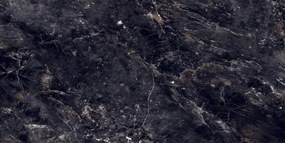 Mexen Rokocha Gres preto vidrado retificado G1, azulejo de piso e parede 120 x 60 cm, alto brilho - TL205-120-060-01