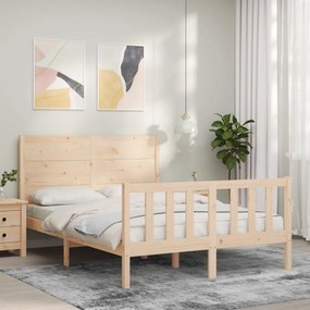 Estrutura de cama de casal c/ cabeceira madeira maciça