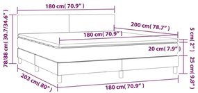 Cama box spring c/ colchão/LED 180x200 cm veludo verde-escuro