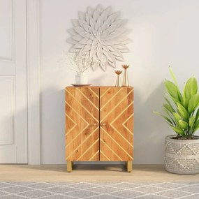 vidaXL Móvel de apoio 60x33,5x75 cm mangueira maciça castanho e preto
