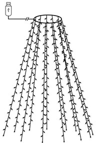 Cordão de luzes árvore de Natal 210 luzes LED 210 cm azul