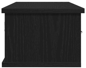 Prateleira de gaveta montada na parede vidaXL Preto Carvalho 60x26x18,