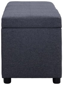 Banco c/ compartim. arrumação 116 cm poliéster cinzento-escuro