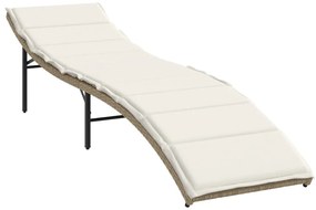 Espreguiçadeiras com almofadões 2 pcs vime PE bege