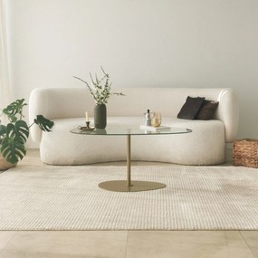 Mesa de Centro Porto – Transparente e Dourado – 90x40x60 cm