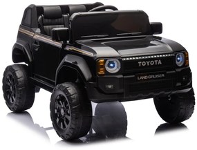 Carro elétrico para Crianças Toyota Land Cruiser PRADO 12V 4x4 Rodas Espuma EVA, assento couro ecológico Preto