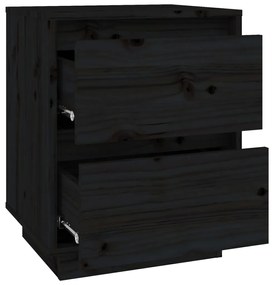 Mesa de cabeceira 40x35x50 cm madeira de pinho maciça preto