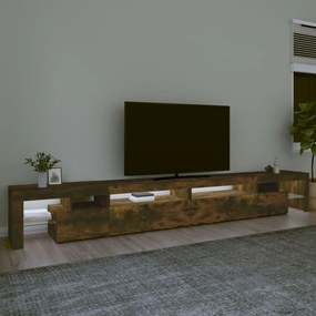 Móvel de TV com luzes LED 290x36,5x40cm carvalho fumado