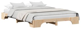 Estrutura de Cama Natural Madeira de Pinho 160 x 200 cm Durável