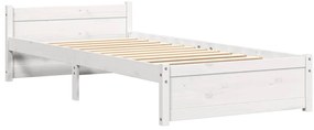 Estrutura cama pequena solteiro 75x190 cm madeira maciça branco