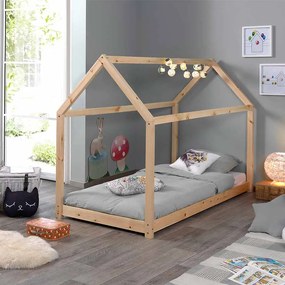 Cama criança Casa CABANE (90x200cm) + Estrado Natural