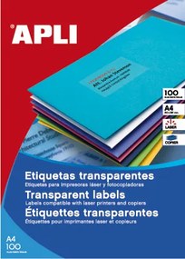 Etiquetas Autocolantes 70x37mm Translúcida Mate Apli 100 Folhas