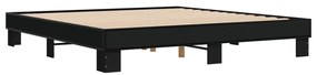 Estrutura de cama 160x200 cm derivados de madeira/metal preto
