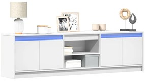 vidaXL Móvel de TV com luzes LED derivados de madeira branco