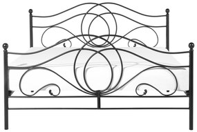 Cama de casal em metal preto 160 x 200 cm LYRA Beliani