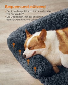 Cama para cães para o sofá L, de pelúcia, 95 x 85 x 16 cm, cinzento escuro