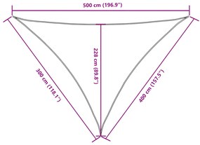 Para-sol em tecido oxford triangular 3x4x5 m branco