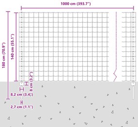 Cerca Euro com 5 Postes U Verde 1,4x10 m Aço