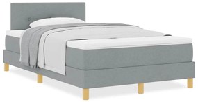 Cama Box Spring com Colchão Cinza-claro 120x200 cm Tecido