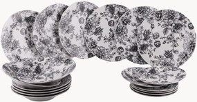 Conjunto de loiça em porcelana Madame, 6 pessoas, conjunto de 18