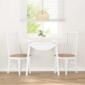 Cadeiras de jantar com almofadões 2 pcs madeira maciça branco
