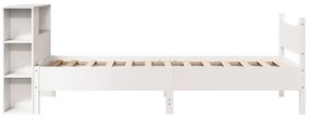 Cama sem colchão 90x200 cm madeira de pinho maciça branco