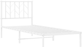Estrutura de cama com cabeceira 80x200 cm metal branco