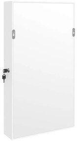 Móvel para joias de parede espelhado com luzes LED branco