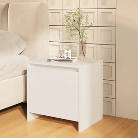 vidaXL Mesa de cabeceira derivados de madeira branco brilhante