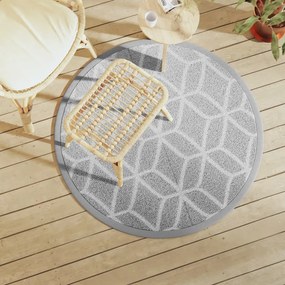 Tapete de exterior Ø120 cm ARAKIL PP cinzento