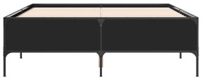 Estrutura de cama 160x200 cm derivados de madeira/metal preto