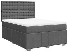 Cama com molas/colchão 140x200 cm tecido cinzento-escuro