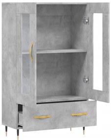 Aparador alto 69,5x31x115 cm derivados de madeira cinza-cimento