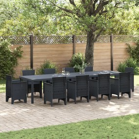 Mesa de Jardim Antracite 350x100x73 cm Poly Rattan