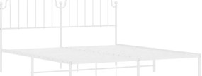 Estrutura de cama com cabeceira 160x200 cm metal branco