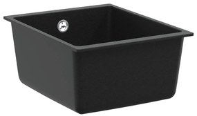 vidaXL Pia Preto 370 x 460 mm 80% Quartzo e 20% Resina